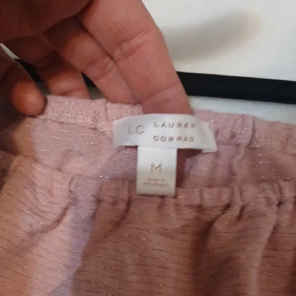 LC Lauren Conrad Puff Sleeve Peplum Blouses - Dusty Rose & Rust - Picture 3 of 5